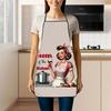 Фартук «Королева кухни», Ретро фартук с изображением девушки в стиле пин-ап для готовки, Винтажный узор «Домохозяйка» с бокалом вина, Доступны разные размеры