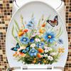 Easy To Paste Butterfly Flower Removable Stickers Mildew-proof Toilet Lid Decals  Wall