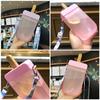 Милая бутылка для воды, герметичная пластиковая чашка для мороженого с ремешком, для питья взрослых и детей