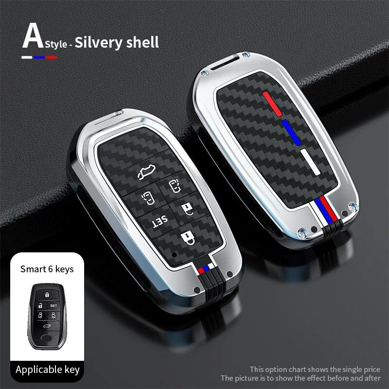 Чехол для автомобильного ключа из цинкового сплава для Toyota RAV4 Highland Coralla Hilux Fortuner Land Cruiser Camry Crown, брелок для ключей, аксессуары