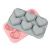 Valentine's Day 6-cavity Heart-shaped Silicone Baking Mold Love Chocolate Candy Cookies Ice Mold Gift Soap Candle Making Set