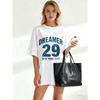 Футболка оверсайз черная Dreamer 29 с принтом Нью-Йорка, повседневная уличная одежда для женщин