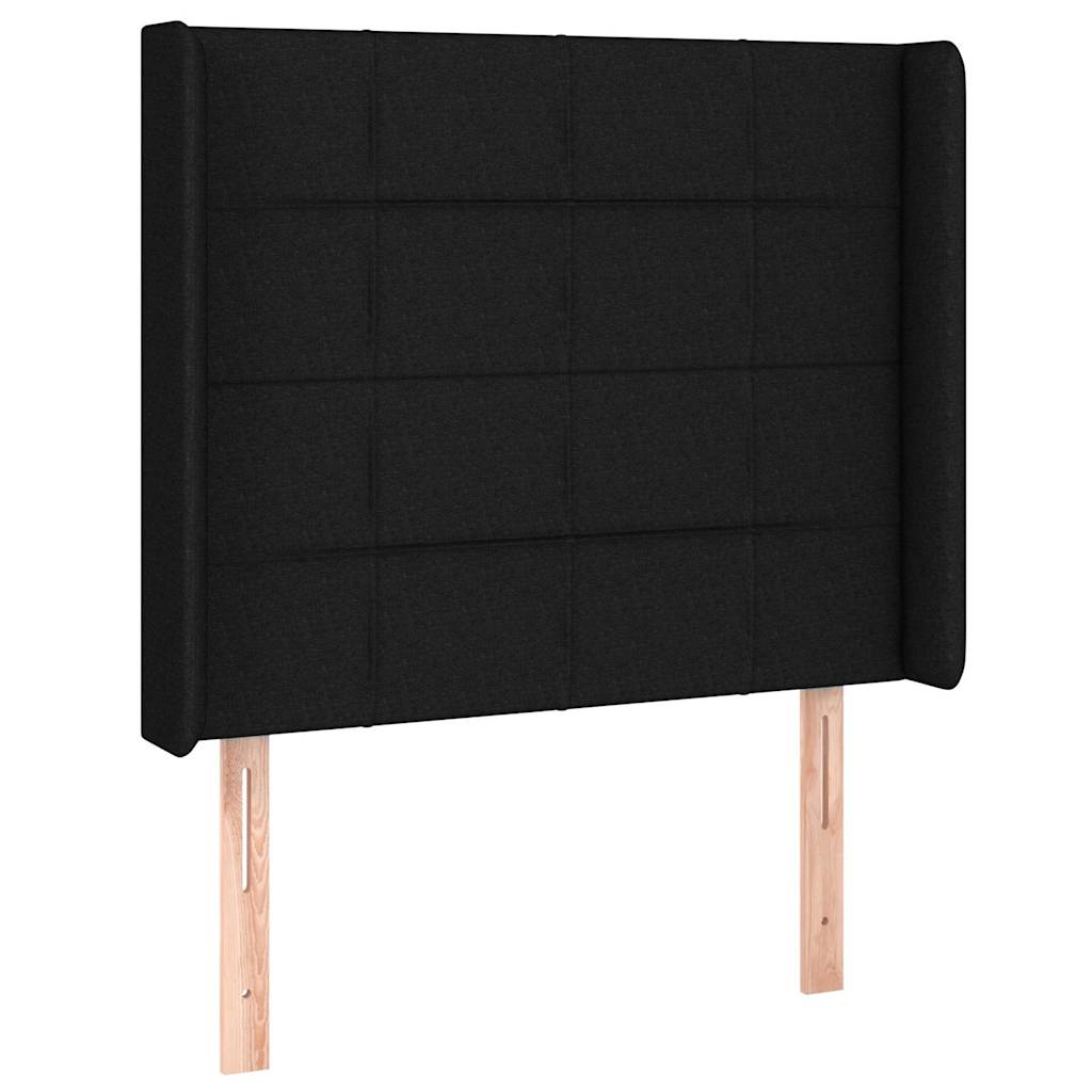 vidaXL LED Kopfteil Schwarz 93x16x118/128 cm Stoff