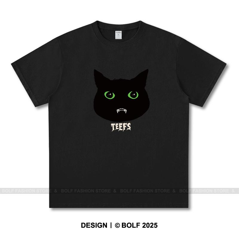 Women's Teefs Printed T-Shirt 100% Cotton Oversized Funny Graphic Tees for Men Summer Tops Kawaii Streetwear