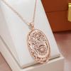 Vintage Large Pendant Zircon Necklace For Women Ethnic Fashion Jewelry