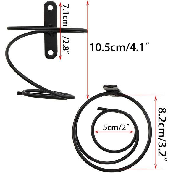 6 Pack Wall Mounted Wine Rack,Spiral Wine Wall Holder, Metal Wine Bottle Display Holder for Wine Storage Wall Wine Theme Decor, Black (Downward