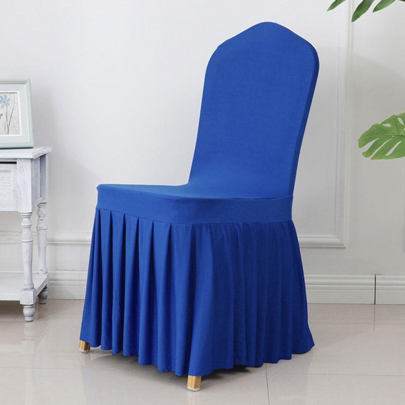 Elastic Spandex Wedding Chair Cover With Pleated Skirt For Banquet Hotel Birthday Party Dining Table Decoration