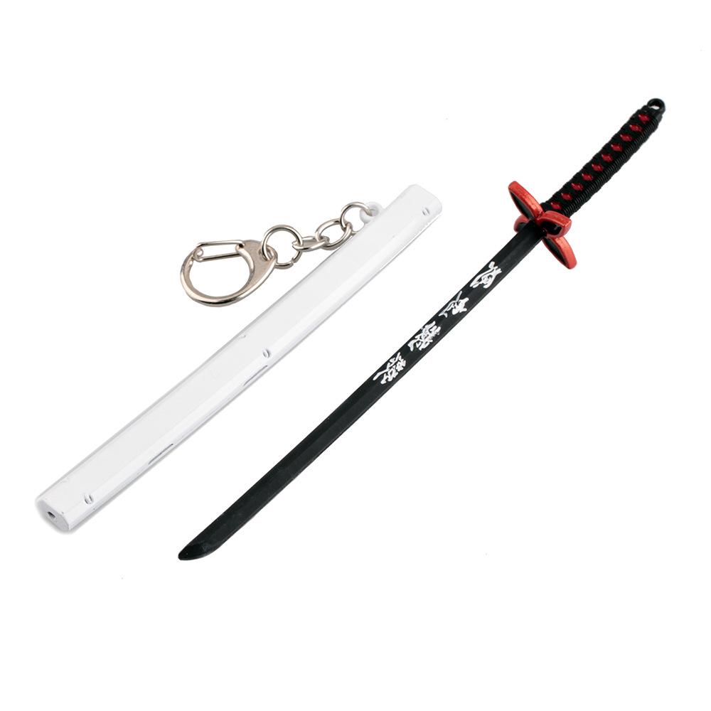 Anime Demon Slayer Sword Keychain Cartoon Blade of Ghost Keyring Sword Model Cosplay Jewelry
