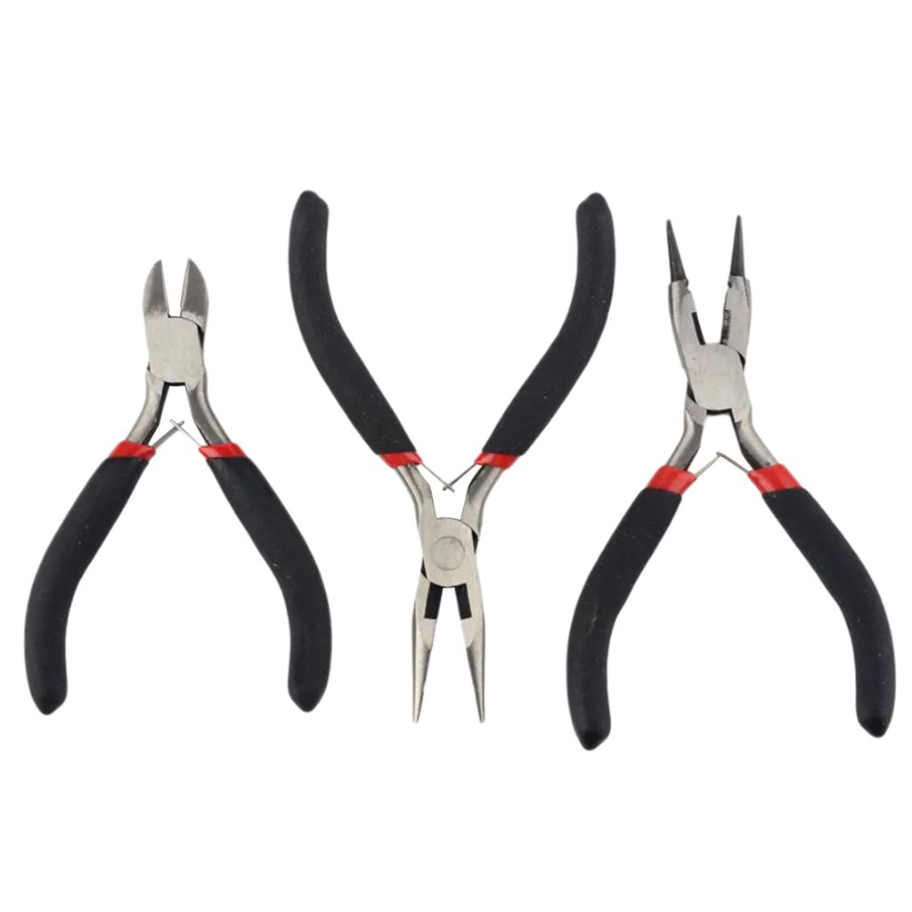 3 шт./компл. плоскогубцы для ювелирных изделий, плоскогубцы с боковыми ножницами, кусачки из нержавеющей стали, плоскогубцы с плоским носом, изготовление ювелирных изделий