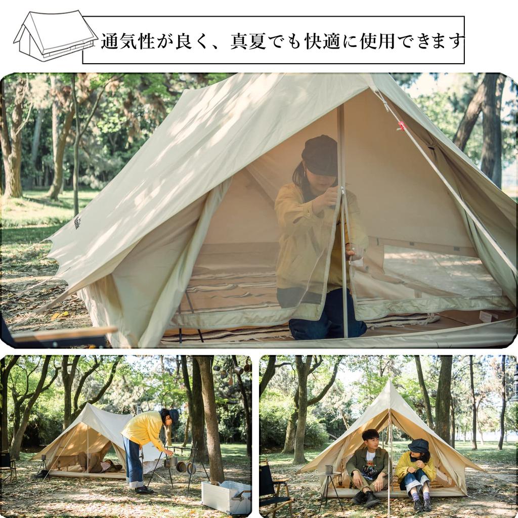 Naturehike Official Shop Lodge Tent Каркасная палатка Поликоттон TC Вентиляция Простая установка Двухслойная семейная кемпинговая передняя комната Сетка из хлопчатобумажной ткани