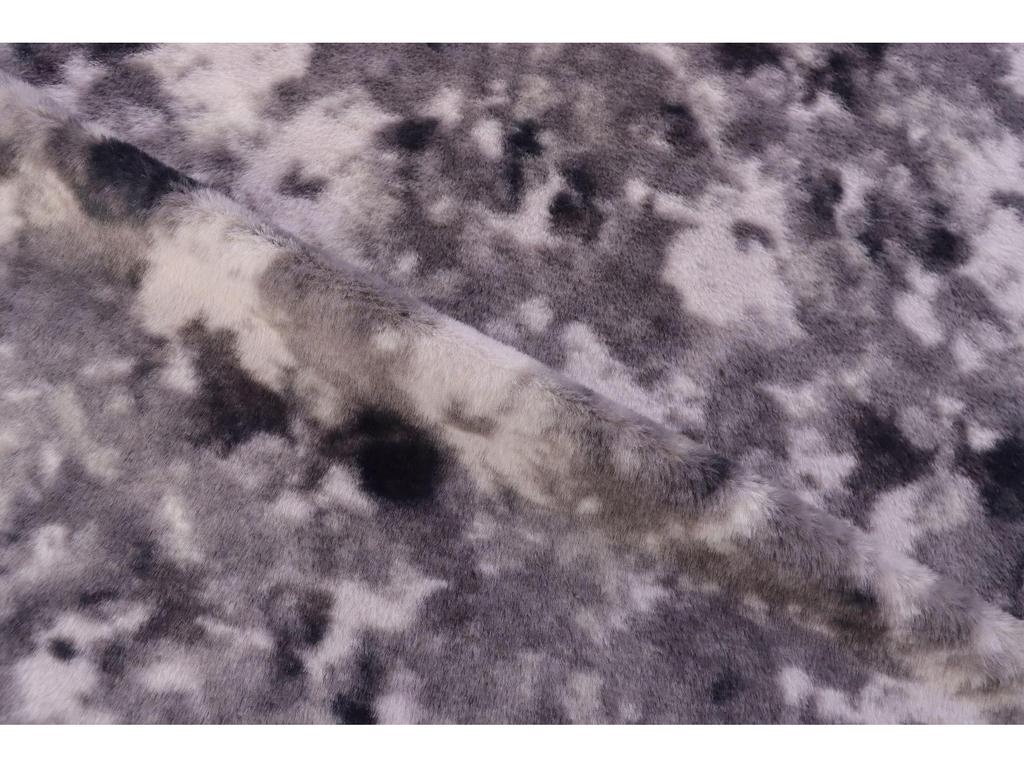 Ткань из бархата с радужным градиентом и имитацией кроличьей шерсти с фантазийными цветами