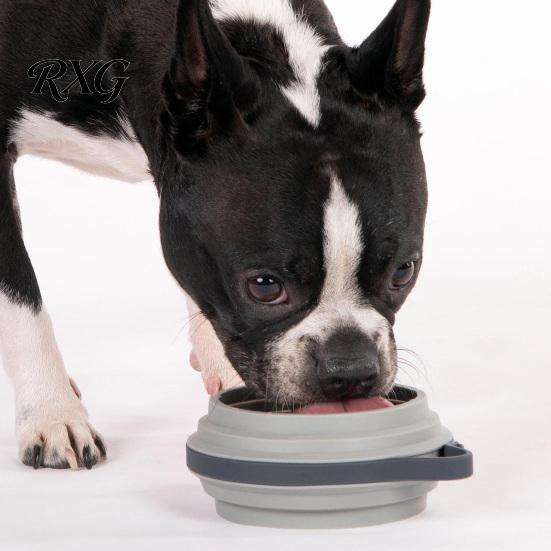 Durable Silicone Bowl for Pets Collapsible Dog Bowl, Portable Pet Water with Hanging Foldable Food Dogs Buckle, Outdoor Hiking Walking Camping