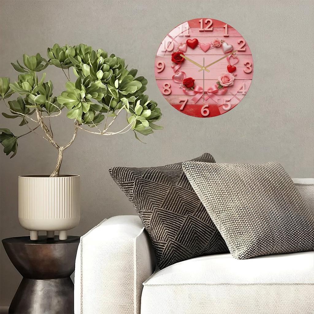 Personalized Round Glass Wall Clock 30cm Custom Text/Photo Silent Non-Ticking Contemporary Decor