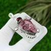 Natural Thulite Gemstone Pendant Pink 925 Sterling Silver Indian Jewelry