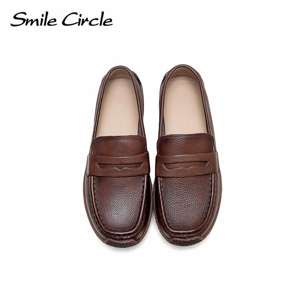 Женские лоферы из натуральной кожи, модная повседневная обувь в стиле ретро, ​​низкие женские туфли без шнуровки на плоской подошве