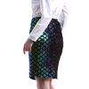 VANGULL Fashion Green Casual High Waist Skirt Slim Sequin Midi Fish Scale Women Sexy Pencil Skirts