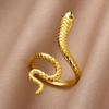 Gold Plated Minimalist Ring Titanium Steel Adjustable Open Stackable Ring for Women Unique Dainty Everyday Jewelry No Fade
