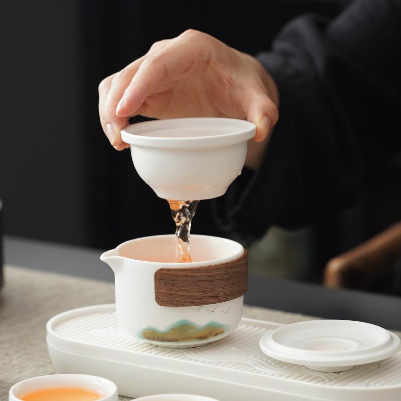 Xiaoyanhe Дорожный Набор для Чаепития Портативный Набор для Кунг-фу Туризм Путешествия Кружка Kuaike Сувенир для Бизнеса Недвижимости