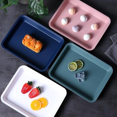 Nordic Пластиковый Поднос Для Чая Фруктов Десерта Прямоугольная Кухонная Еда Торт Тарелка Посуда Столовый Органайзер Обеденный