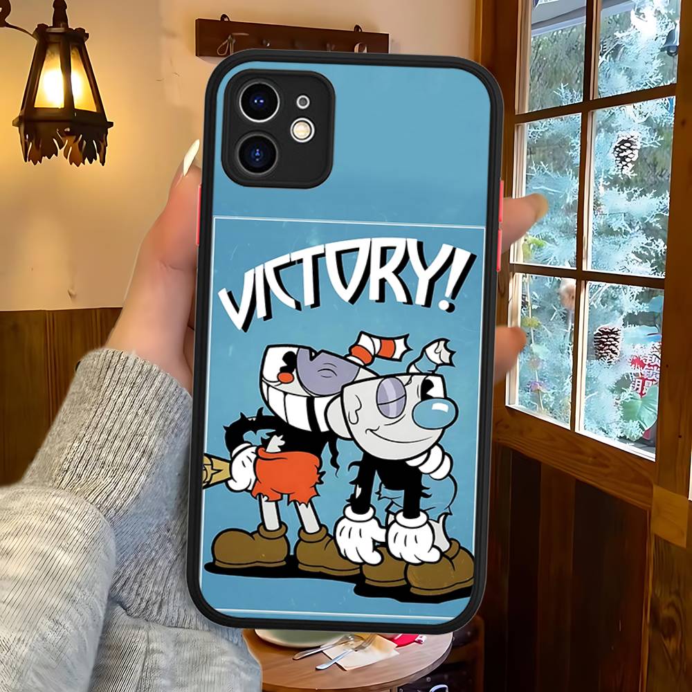 Чехол для телефона C-Cuphead Classic Game для iPhone 16 15 14 13 12 11 Pro Max XS Max X Plus Матовый ударопрочный чехол