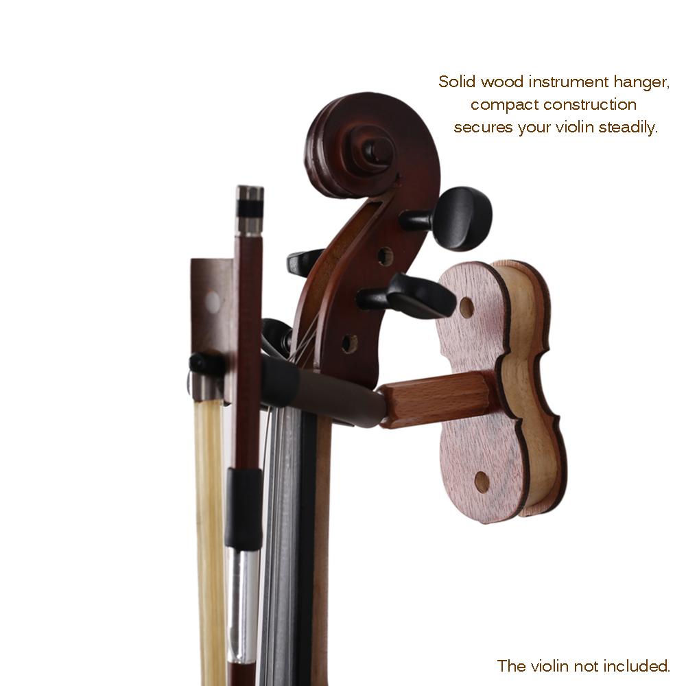 Violin Hardwood Hook With Hanger Bow Holder For Home Studio Wall Mount Use Rosewood Color