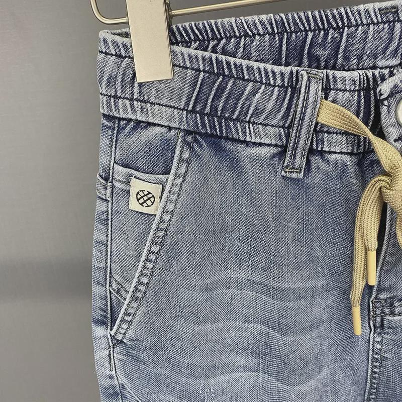 Мужские модные джинсы-шаровары со шнуровкой: Повседневные модные комбинезоны весна-осень