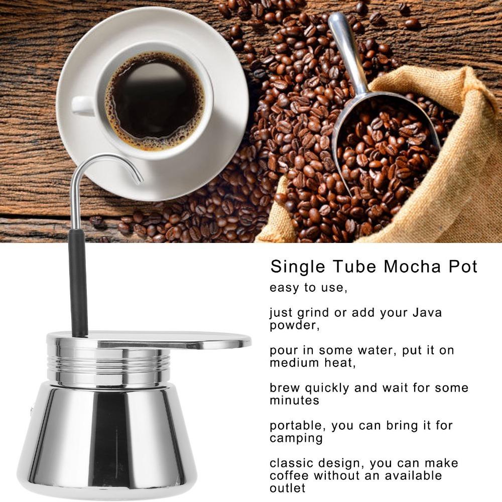 304 Thickened Steel Espresso Maker Coffee Pot Stovetop Espresso Maker Outdoor Portable Use