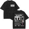 Rapper NATOS WAOR Bicho Raro Negra Skeleton Washed T Shirts Fashion Vintage Tshirts Men Women Clothing Short Sleeve Tshirt