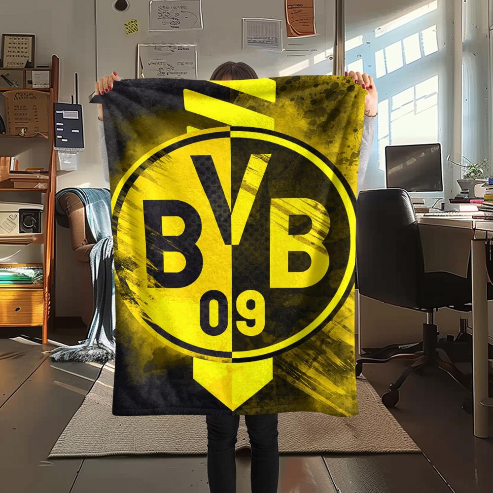 1pc Dortmund Print Flannel Blanket, High quality Comfortable for All Seasons, Home Decor, Warmth and Comfort, Perfect for Christmas Gifts29