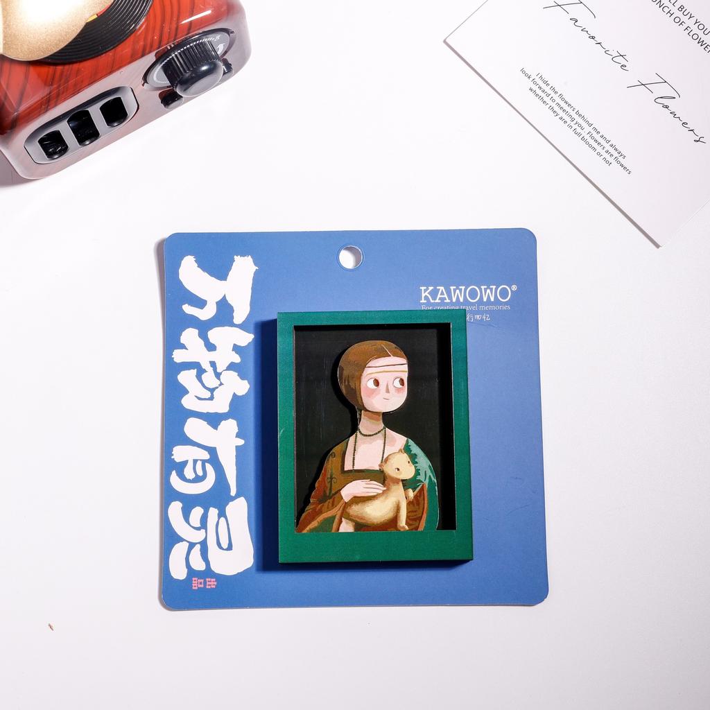 Wooden cartoon Van Gogh refrigerator stickers personalized creative magnetic stickers refrigerator decoration