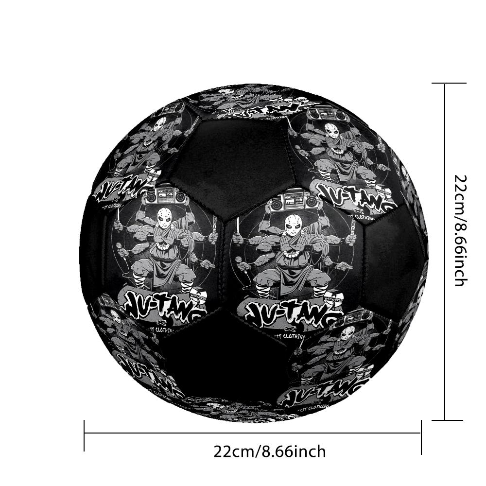 WU TANG Indoor Soccer Ball Colorful Machine Stitched PVC Size 5 Team Training Competition Ready Durable High-Bounce Cool Sports Gift