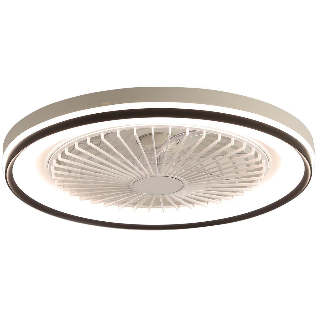 Sofucor 48.2cm flat ceiling fan with 6-stage remote control, super quiet DC motor, RGB & 3-color light, dimmable – ideal for the bedroom