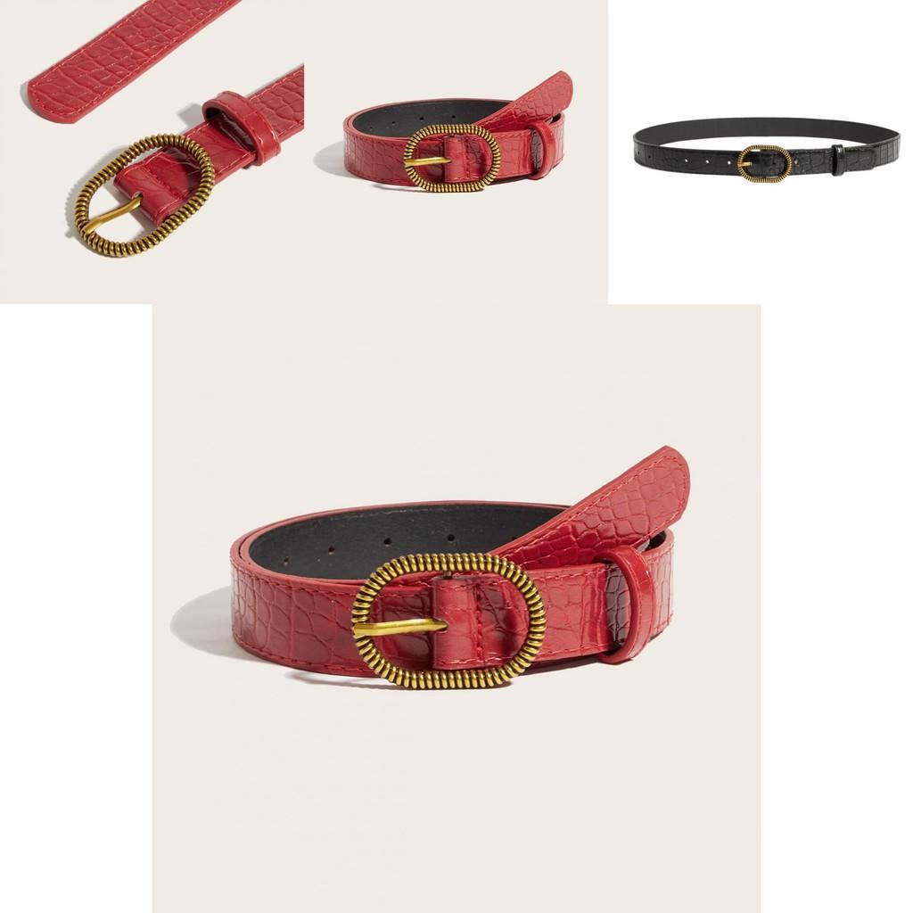 Ретро Y2k Женский кожаный ремень с дизайном компаса на резьбе для повседневной джинсовой одежды