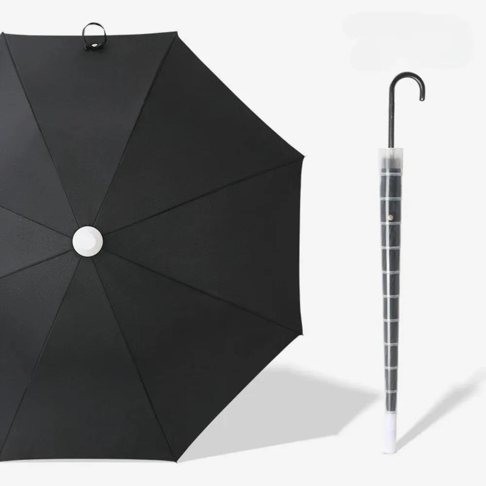 16 Bone Small Umbrella Long Straight Rod Umbrellas Handle Long PVC Waterproof High Density Durable Sturdy Solid Color Umbrella