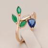 Винтажные кольца с листьями для женщин простые из розового золота с натуральным цирконом корейское кольцо высокое качество повседневные изящные украшения
