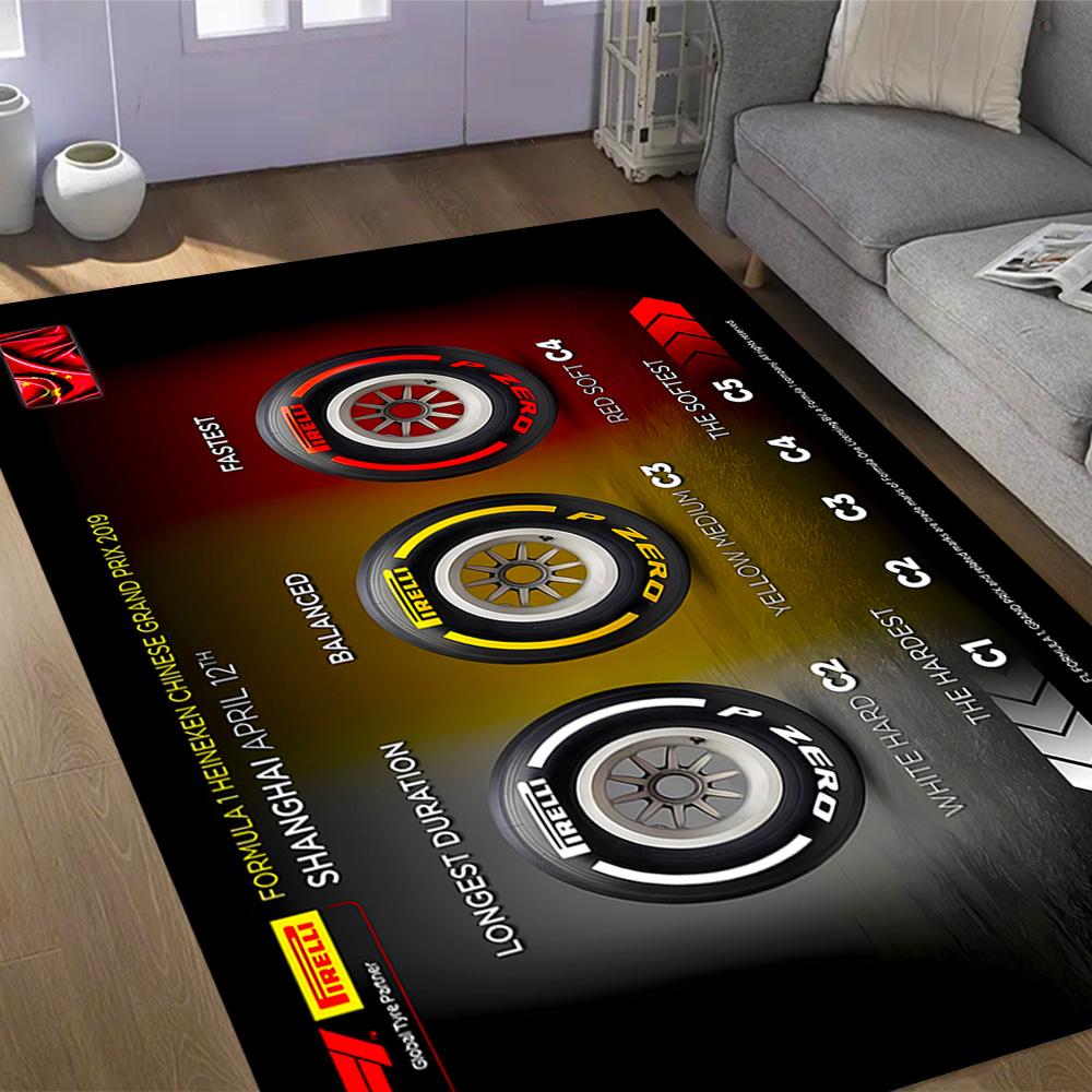 F1 Driver Number Chart Area Rug Design for Decorate room Balcony Game Room Hallway Anti-slip Rug Anime Office Decor Best for Christmas