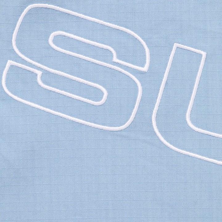 Supreme Спортивная куртка из рипстопа с вышивкой названия, светло-голубая