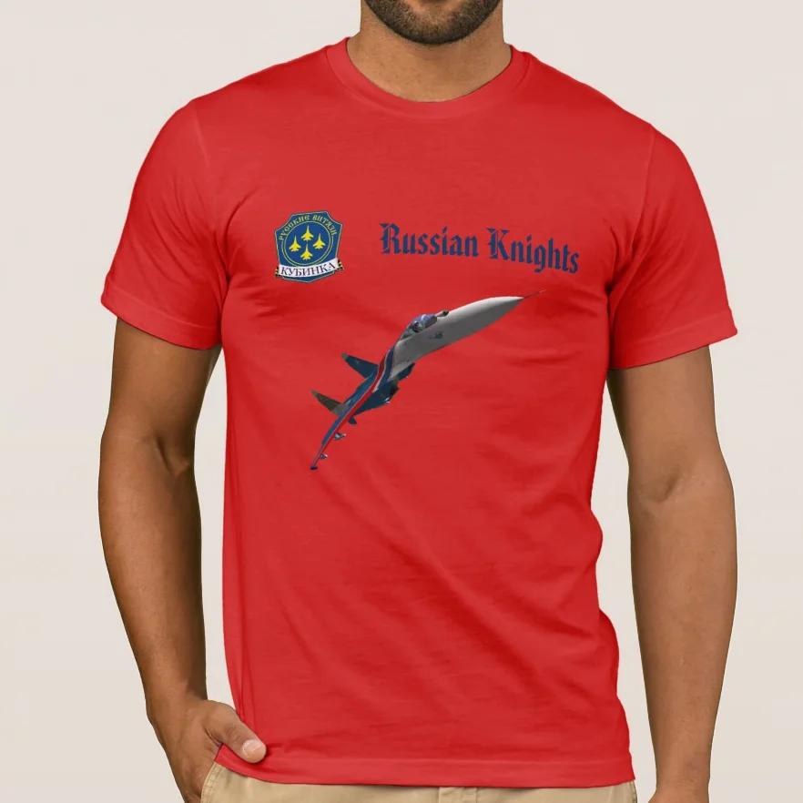 Russian Knights Aerobatic Team Su 27 Fighter TShirt 100 Cotton ONeck Short Sleeve Summer Casual Mens Tshirt Streetwear
