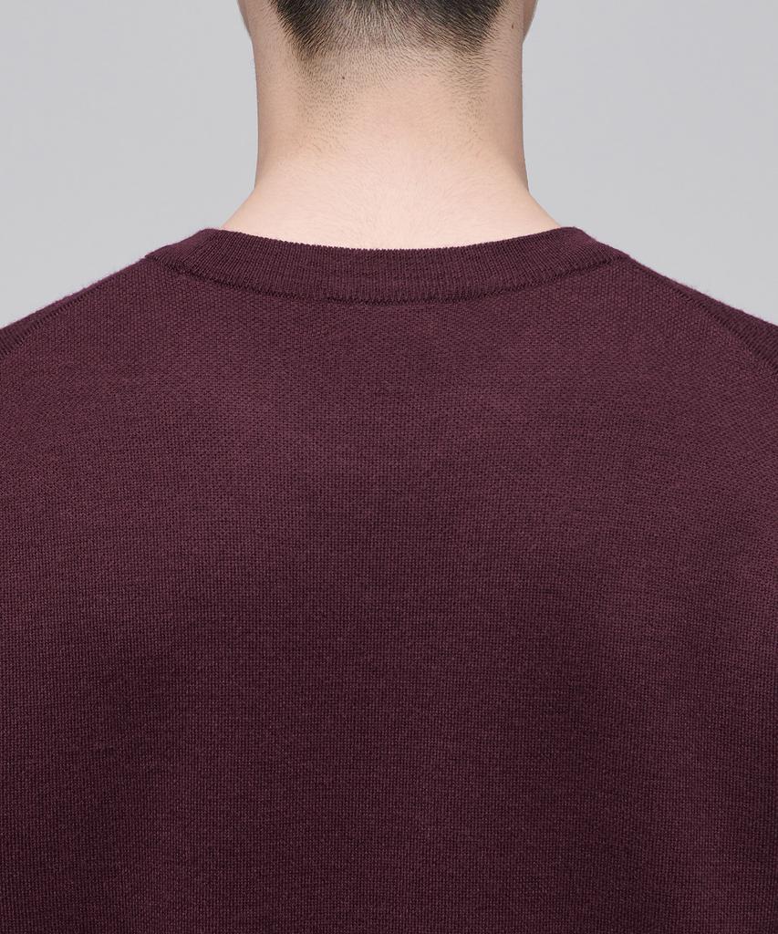 MUSINSA STANDARD Minimal Crew Neck Knit [Burgundy]