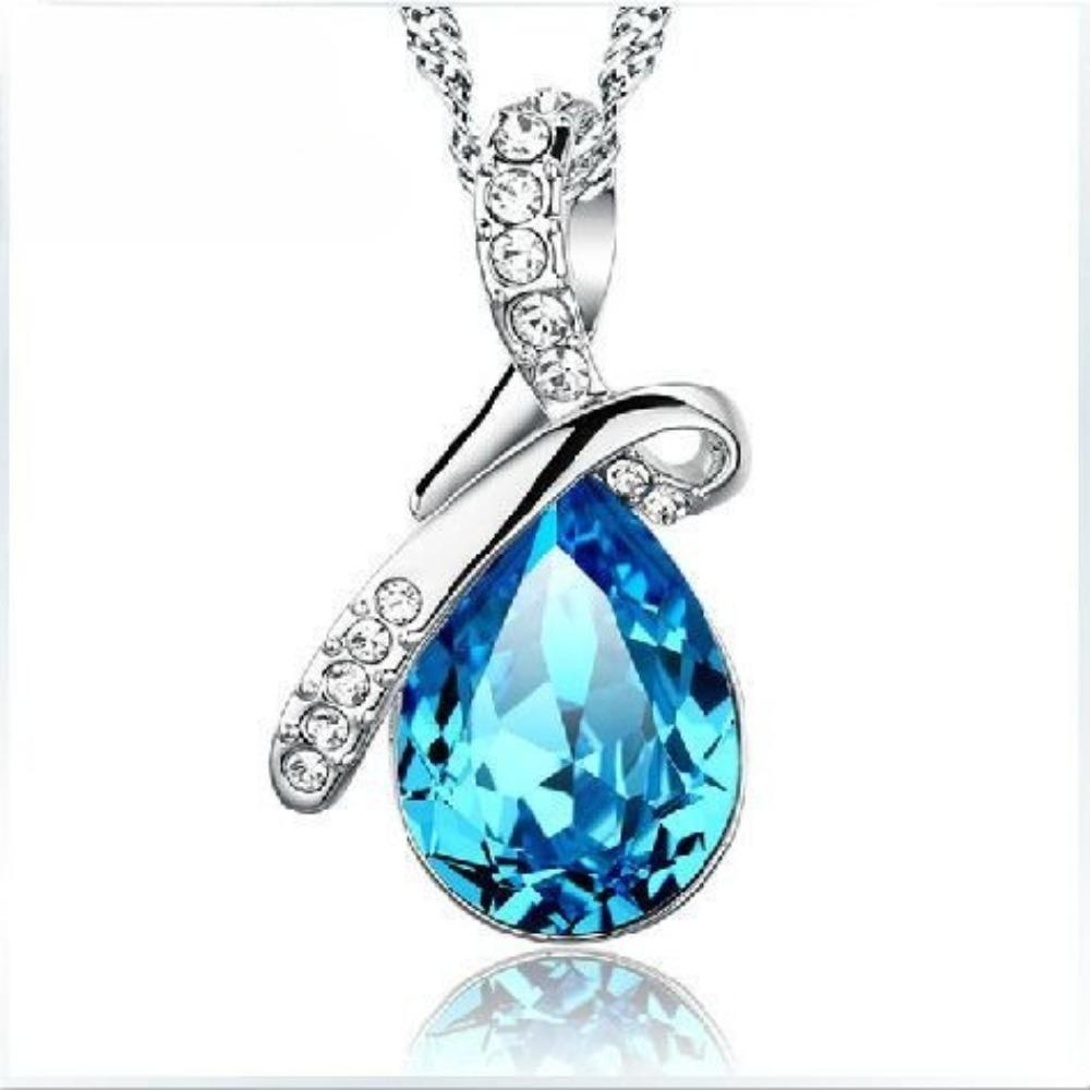 Silver Plated Angel Tear Necklace Elegant Collarbone Chain for Women Fashion Jewelry Gift