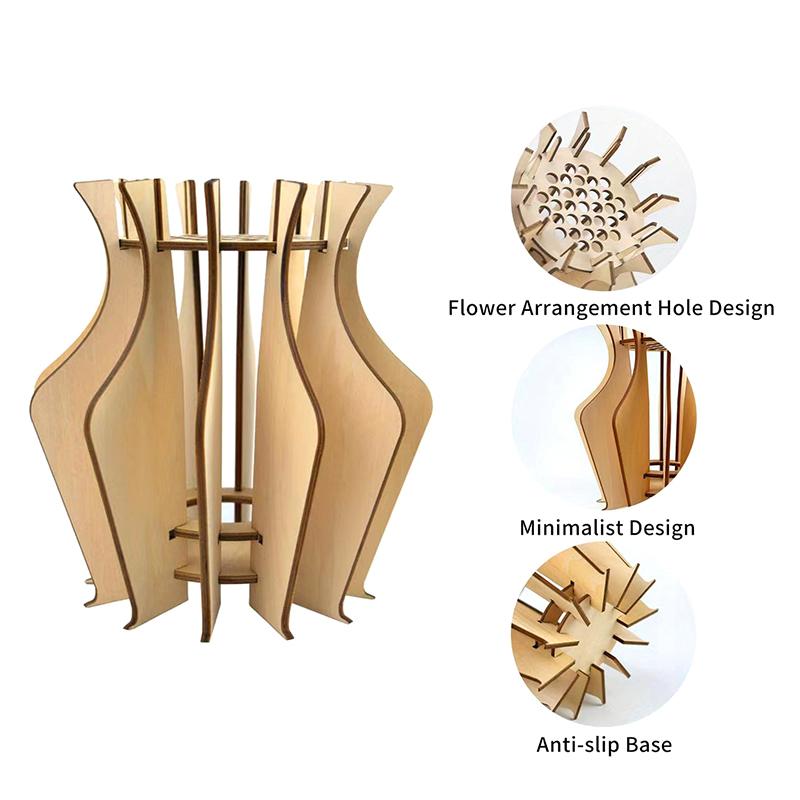 3D деревянная головоломка ваза для цветов ваза для цветов набор для строительства бесшовная посадка DIY набор для творчества из дерева для кофейни украшение спальни