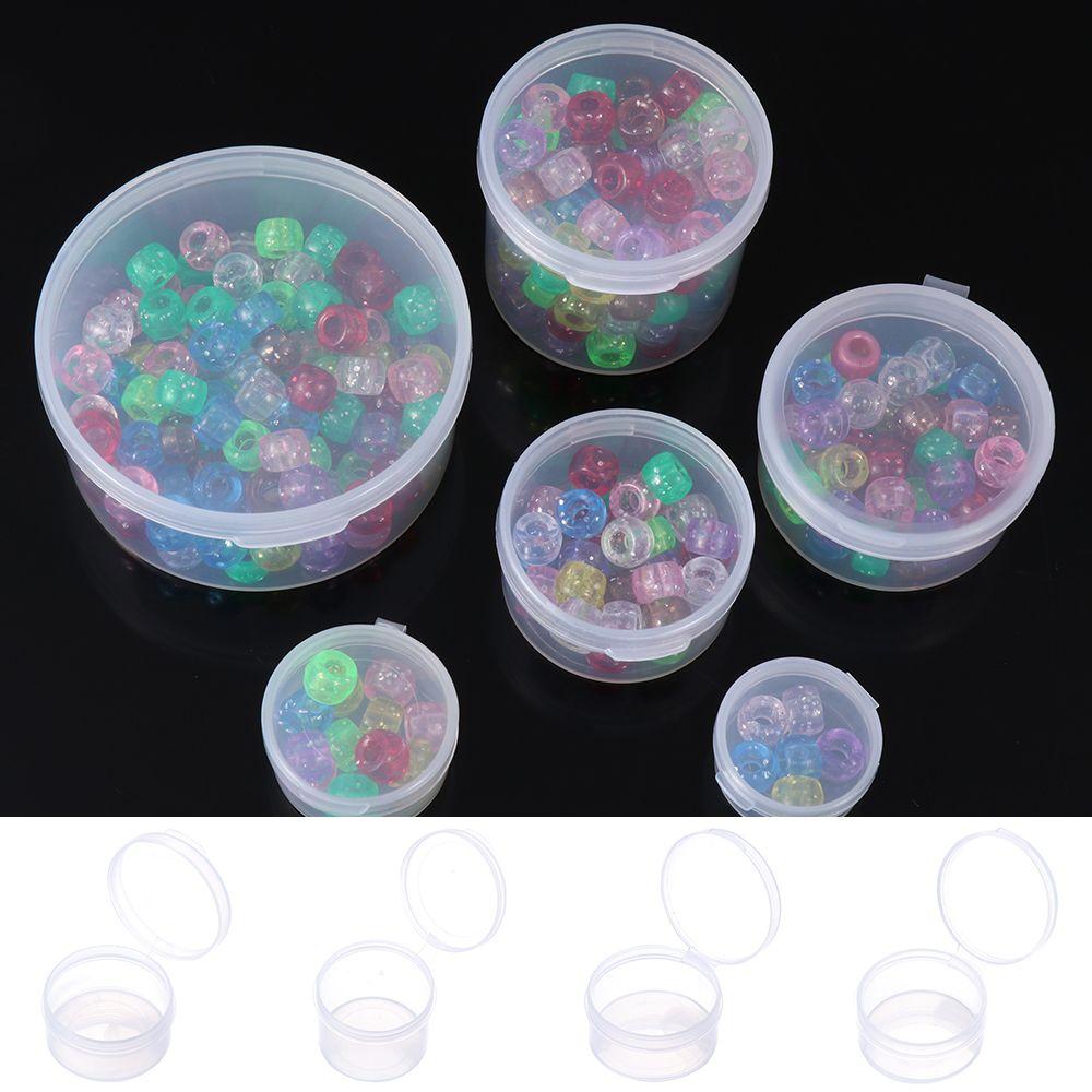 Round Hardware Case Jewelry Organizer Case Small Storage Box Pill Chip Box Beads Container