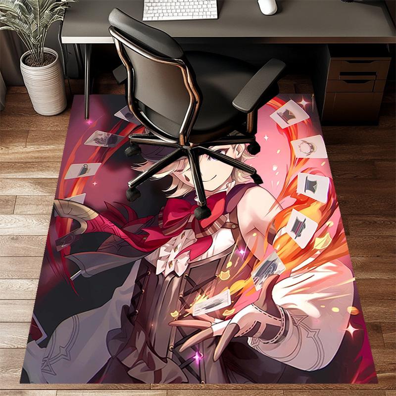 1pc Genshin Impact Lyney1 Design Printed Area Rug Carpet for Bedroom Living Room Home Decor Rugs Mat Non Slip Mat Rug for Bedside