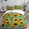 Fluid Sunflower Blue Duvet Cover Set King Queen Double Full Twin Single Size Duvet Cover Pillow Case Bed Linen Set