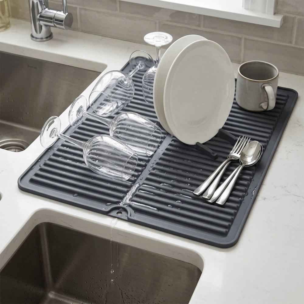 Food Grade Silicone Heat Resistant Trivet Drainage Groove Water Draining Pad Pot Heat Blocking