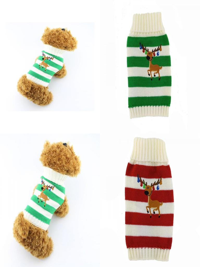 Питомец-джемпер из шерстяной вязки для маленьких собак во время рождественских и новогодних праздников