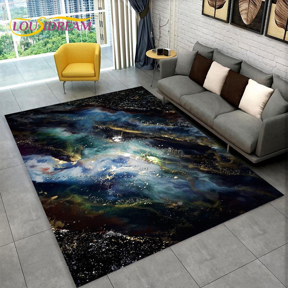 Ковер с геометрическим узором в стиле скандинавского синего золотистого мрамора, ковер для гостиной, спальни, дивана, коврика для двери, детский нескользящий коврик