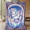 Fairy Tale Unicorn Theme blanket Lightweight Warm Flannel Blanket Decorative Throw Blanket for Home Decoration