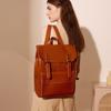 Leather Backpack Female Wear-resistant Leather Computer Backpack Preppy British Retro Neutral Full Leather