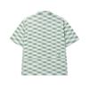 Fila X MAISON KITSUNE Оригинальный Логотип Модный Принт Свободный Крой Тканая Рубашка с Заниженным Плечом и Коротким Рукавом Мужские рубашки Светло-Зеленый F11M529404F-LG